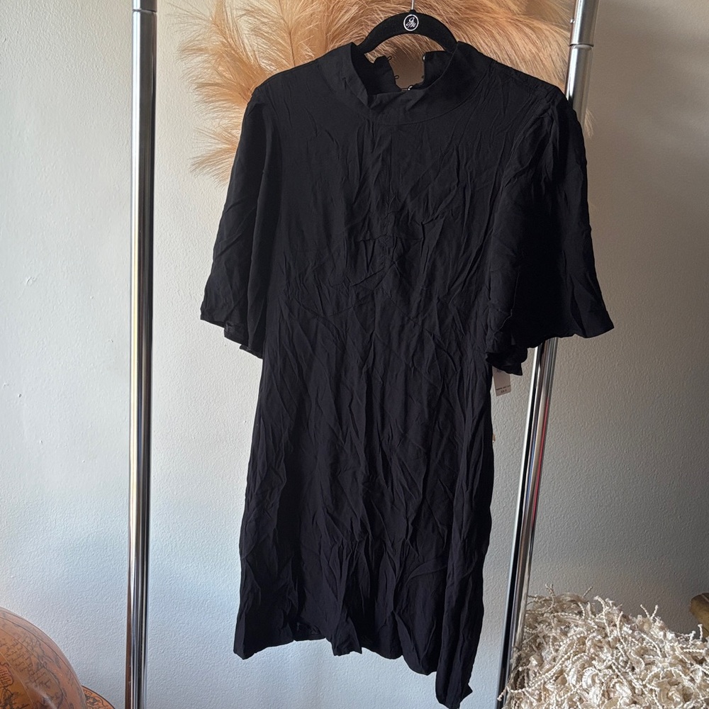 Free People Black Casual Button Down Shirt